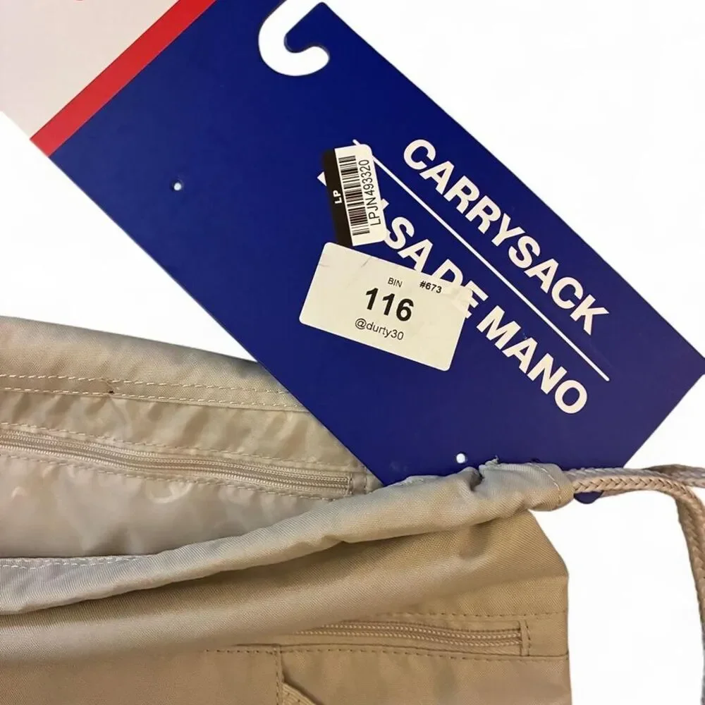 NWT Champion Method Beige Drawstring Carry Sack Backpack